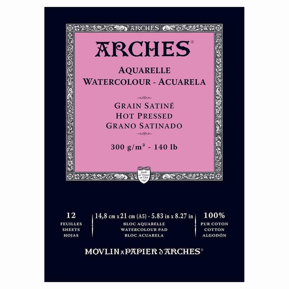 ARCHES PADS ARCHES A5 (148x210mm) 300gsm - Smooth (HP) Arches Watercolour Pads
