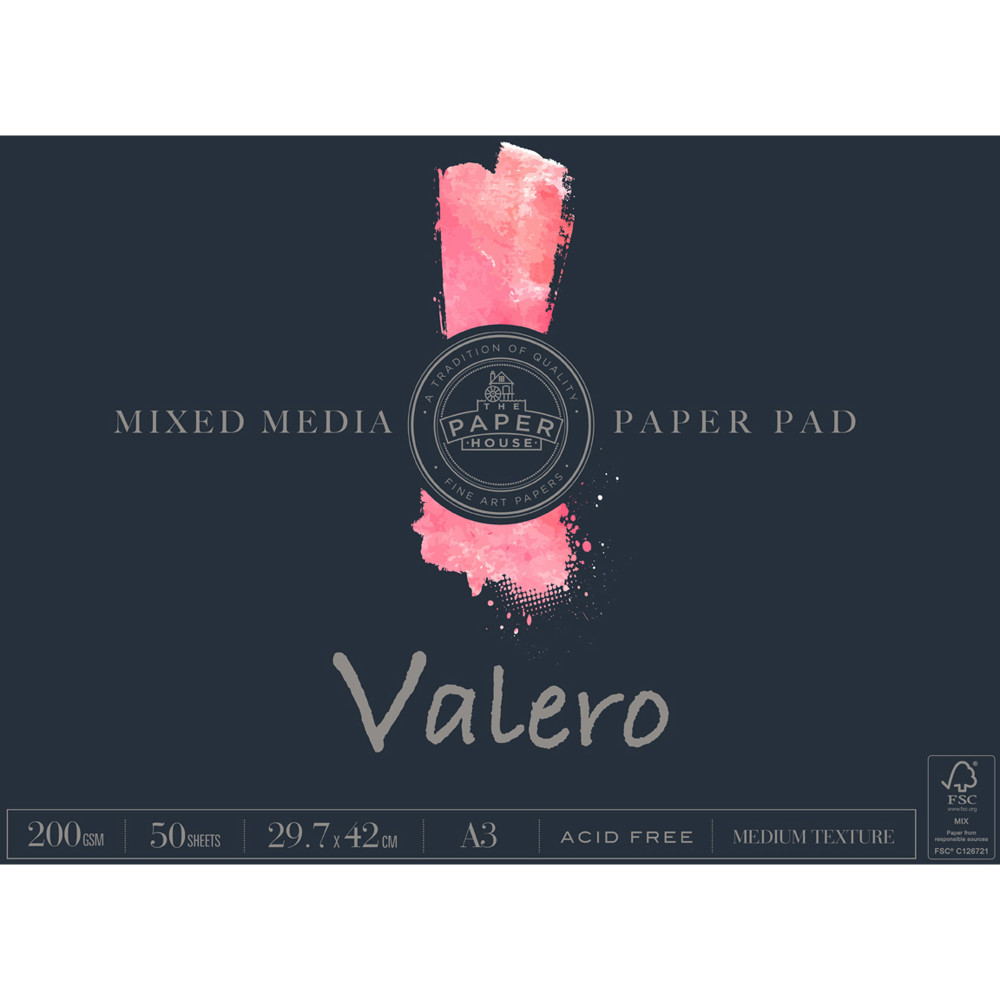 Valero A3 Mixed Media Pads are available in-store and online at The PaintBox, home of the widest range of traditional and progressive Art Supplies in Adelaide. At The PaintBox we source and stock quality art supplies which we import directly. This means that you have access to a greater variety and pay less. These are perfect for any artists from amateur to professional. They are also perfect for any budget size. Check out our loyalty rewards programme, which makes your artistic ambitions achievable. At these prices why not give these a go. Be sure to check out our other fabulous finds on our website and start saving today. Our knowledgeable staff at The PaintBox can guide you through our carefully selected ranges of art supplies for all applications. This is only a small selection of our stock. We sell many brands, weights, and textures, in-store only. Please call 08 8388 7776 to enquire. We offer art tuition too! VALERO A3 MIXED MEDIA PADS CAN BE DELIVERED ANYWHERE WITHIN AUSTRALIA OR NEW ZEALAND