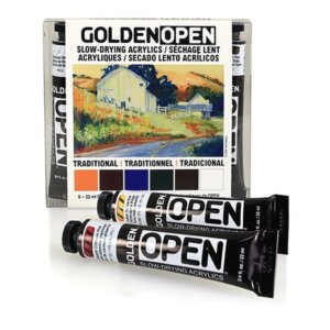 Golden Open Acrylic Colour Introduction Traditional Sets are available in-store and online at The PaintBox, home to the widest range of traditional and progressive Art Supplies in Adelaide. At The PaintBox we source and stock quality Art Supplies which we import directly. This means that you have access to a greater variety and pay less. These are perfect for any artists from amateur to professional. It is also perfect for any budget size. Check out our loyalty rewards programme, which makes your artistic ambitions achievable. At these prices why not give these a go. Be sure to check out our other fabulous finds on our website and start saving today. Our knowledgeable staff at The PaintBox can guide you through our carefully selected ranges of Art Supplies for all applications. This is only a small selection of our stock. We sell many brands, weights, and textures, in-store only. Please call 08 8388 7776 to enquire. We offer art tuition too! GOLDEN OPEN ACRYLIC INTRODUCTION TRADITIONAL SETS CAN BE DELIVERED ANYWHERE WITHIN AUSTRALIA OR NEW ZEALAND