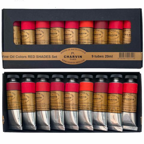 Charvin Extra Fine Oil Sets of Red Shades are available in-store and online at The PaintBox, home to the widest range of traditional and progressive Art Supplies in Adelaide.
