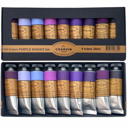 Charvin Extra Fine Oil Sets of Purple Shades are available in-store and online at The PaintBox, home to the widest range of traditional and progressive Art Supplies in Adelaide.
