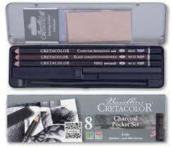 CretaColor Sketching & Drawing Charcoal Travel Tin Set available online and in-store at The PaintBox Art Supplies Shop